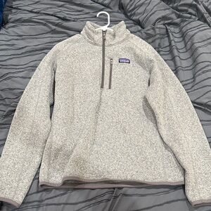 Patagonia Men's Better Sweater 1/4 Zip Fleece in Light Gray